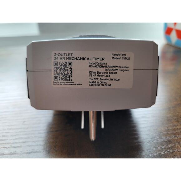 Westinghouse TM425 (01199) White 2-Outlet 24-Hr Mechanical Timer - Indoor -Works - Picture 2 of 8